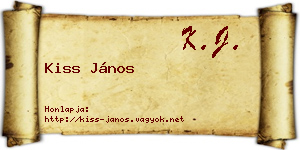 Kiss János névjegykártya