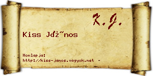 Kiss János névjegykártya